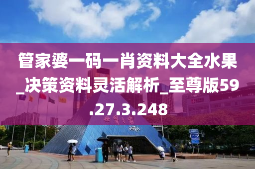 管家婆一码一肖资料大全水果_决策资料灵活解析_至尊版59.27.3.248