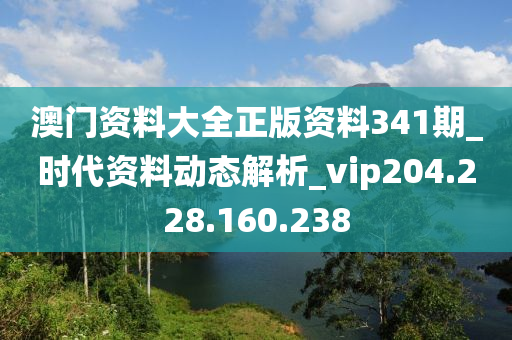 澳门资料大全正版资料341期_时代资料动态解析_vip204.228.160.238