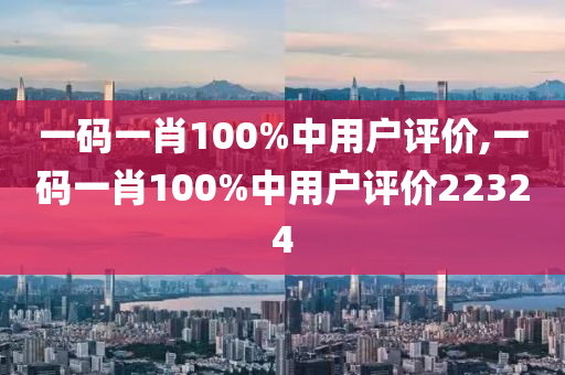 一码一肖100%中用户评价,一码一肖100%中用户评价22324